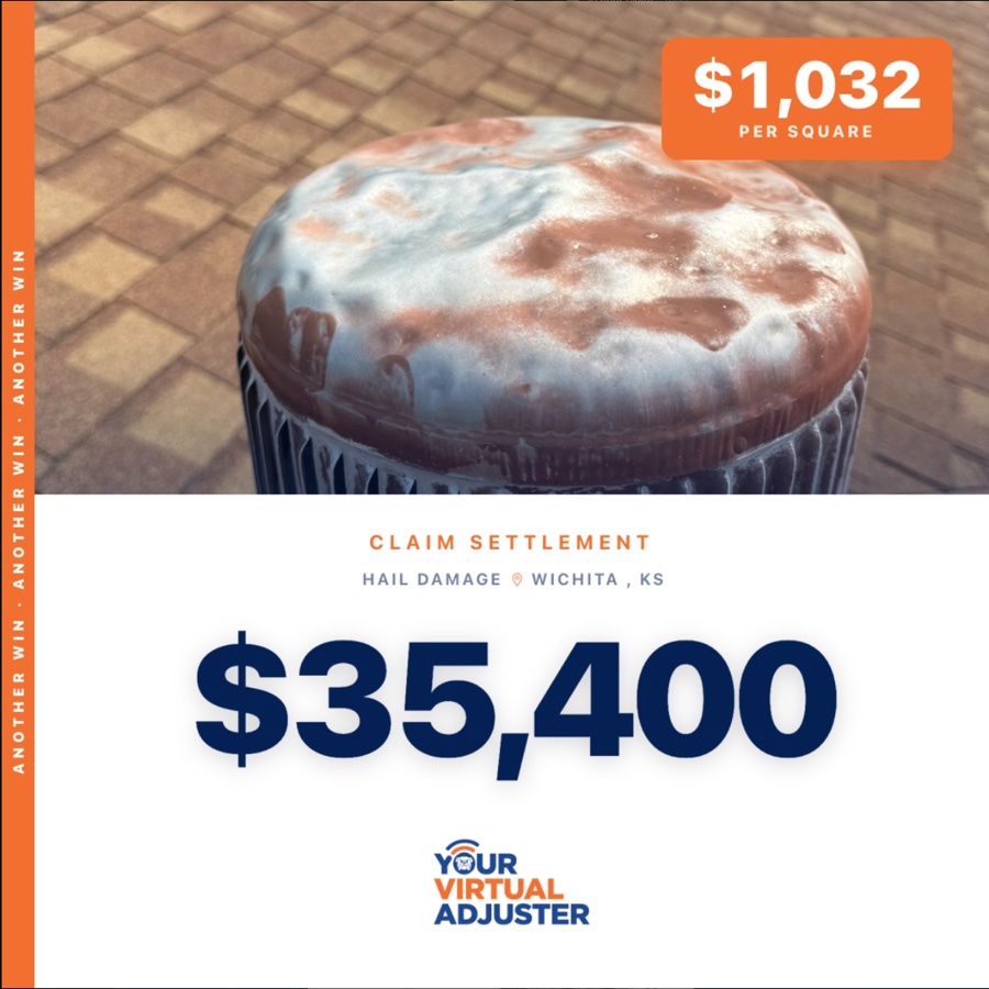 YVA claim result graphic showing a $35,400 final settlement in Wichita, Kansas